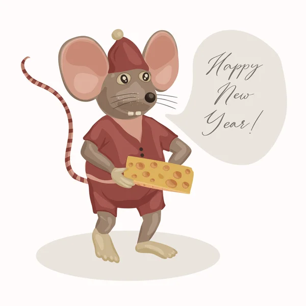 Desenhos animados Natal vetor mouse . —  Vetores de Stock