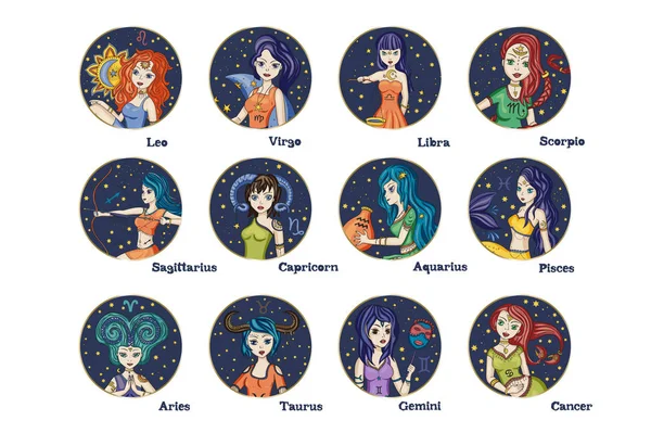 Zodiaco ragazza vettoriale segno . — Vettoriale Stock