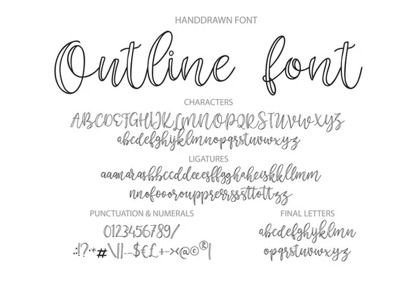 Vector alfabet lettertype. Hand getekende moderne lettertype. — Stockvector