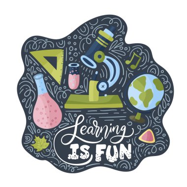 Vektör okul kartı. Okula geri dön.