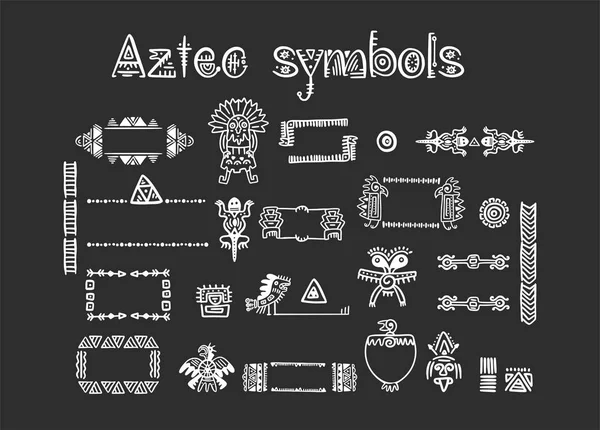 Símbolos vetoriais aztecas tribais para logotipo . — Vetor de Stock