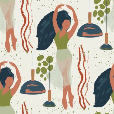 Soyut vektör illüstrasyon. Bale dansçısı kız.