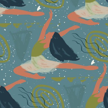 Soyut vektör illüstrasyon. Bale dansçısı kız.