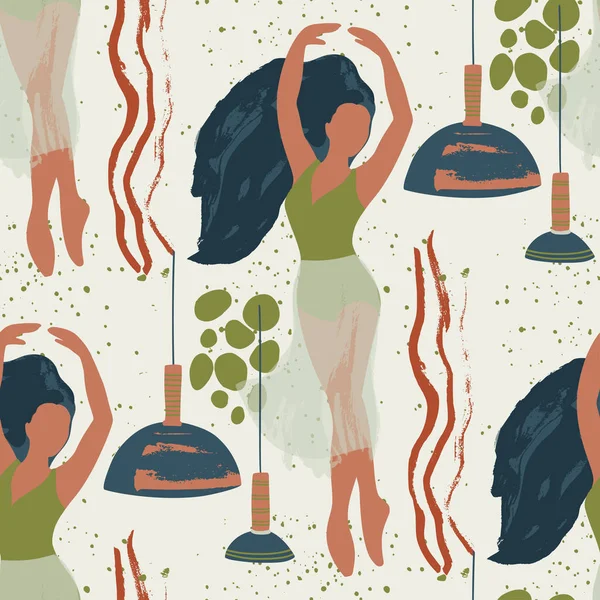 Soyut vektör illüstrasyon. Bale dansçısı kız.