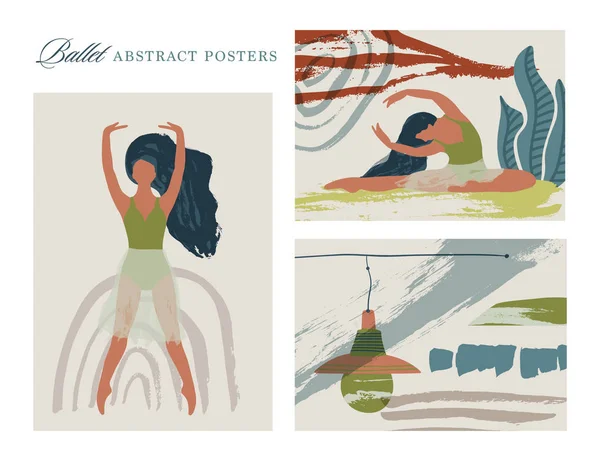 Абстрактний вектор. плакат дівчини балету . — стоковий вектор