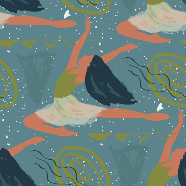 Soyut vektör illüstrasyon. Bale dansçısı kız.