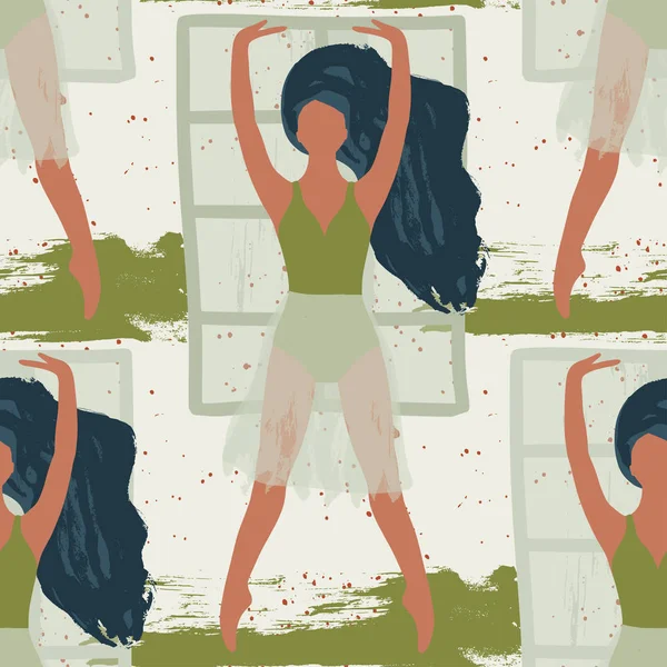 Soyut vektör illüstrasyon. Bale dansçısı kız.