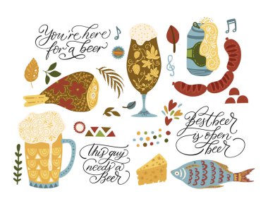 Bira festivali vektör illüstrasyon. Oktoberfest