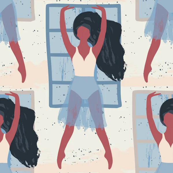 Soyut vektör illüstrasyon. Bale dansçısı kız.