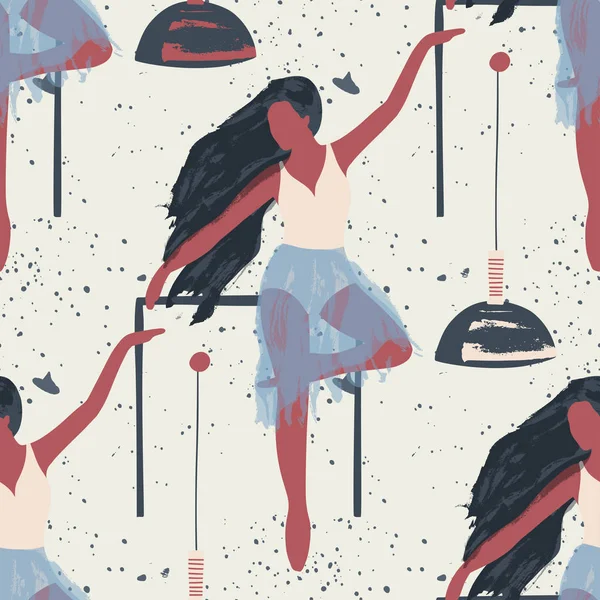 Soyut vektör illüstrasyon. Bale dansçısı kız.