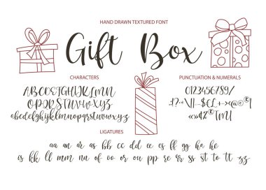 Vektör alfabe yazı. El çizimi modern yazı tipi.