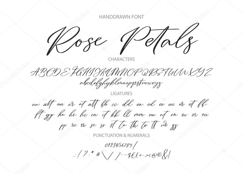 Download Hand Drawn Calligraphic Vintage Vector Font Distress Grunge Texture Modern Script Calligraphy Type Abc Typography Latin Alphabet With Ligatures Premium Vector In Adobe Illustrator Ai Ai Format Encapsulated Postscript SVG Cut Files