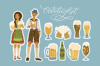 Bira festivali vektör illüstrasyon. Oktoberfest