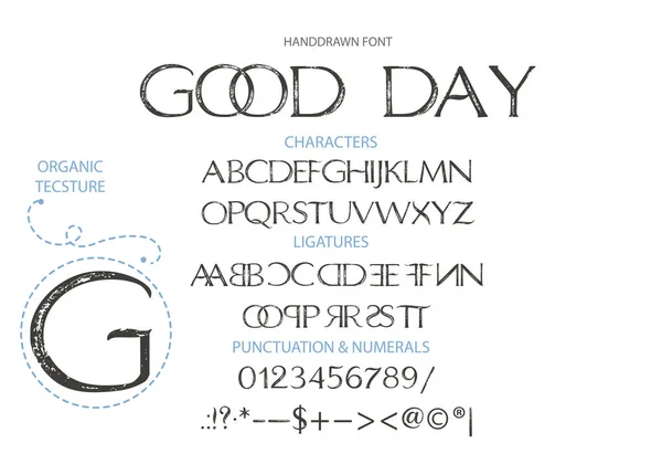 Hand getekende vector lettertype. — Stockvector