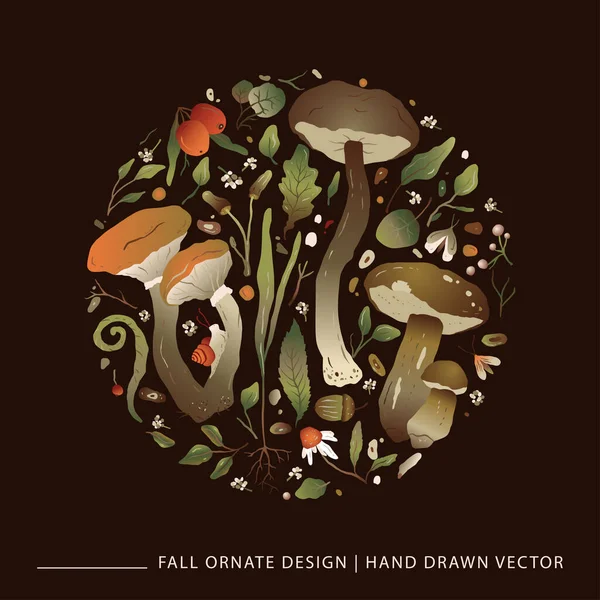 Autumn forest greeting card. — Stock Vector