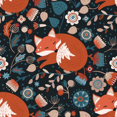 Kuzeyli tilki sorunsuz vektör deseni.