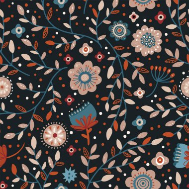 İskandinav çiçeksiz vektör deseni