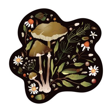 Orman vektörü doğa tebrik kartı.