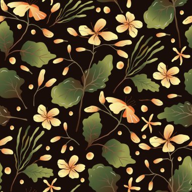 El çizimi moda orman arka planı