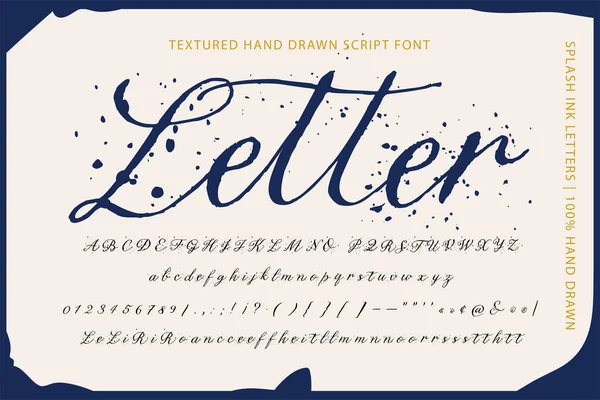Handgeschreven lettertype. — Stockvector