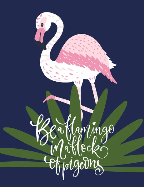 Tarjeta vector Flamingo. — Archivo Imágenes Vectoriales