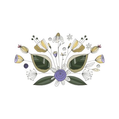 Botanik kompozisyonu. Vektör.