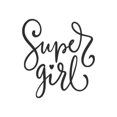 Kavramsal el yazısı Süper kız.