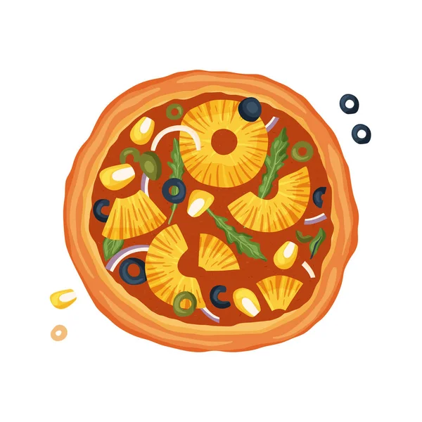 Cartoon Vector Pizza. — Stockový vektor