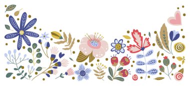 El çizimi vektör çiçek çizimi.