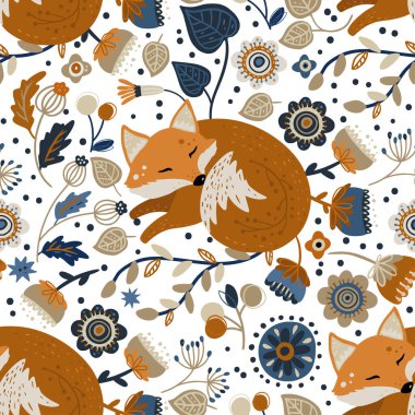 Kuzeyli tilki sorunsuz vektör deseni.