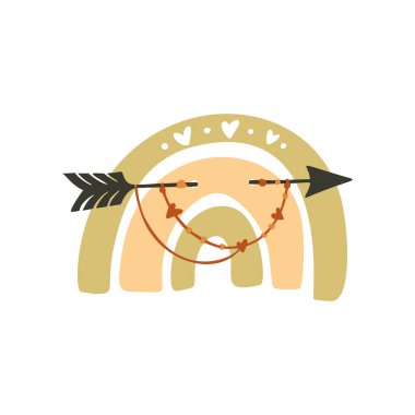 İskandinav boho vektör gökkuşağı.