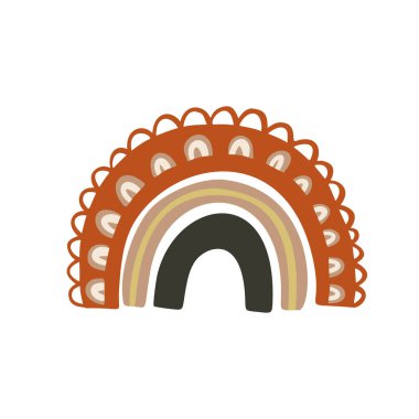 İskandinav boho vektör gökkuşağı.