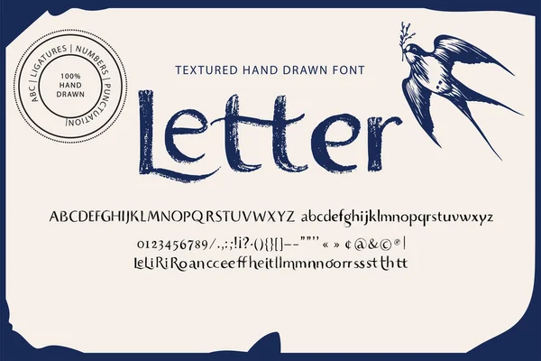 Handgeschreven vector lettertype. — Stockvector