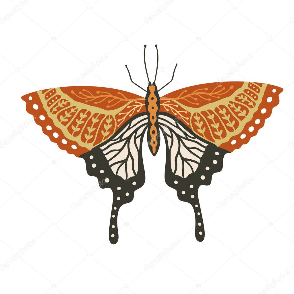 Boho vector butterfly.