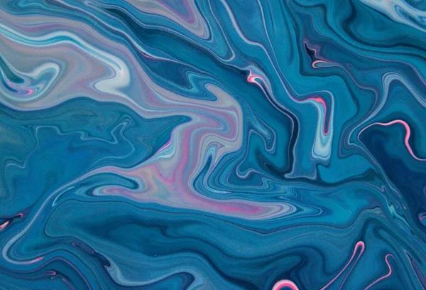 Blå Och Rosa Akrylmålning Tapet — Stockfoto