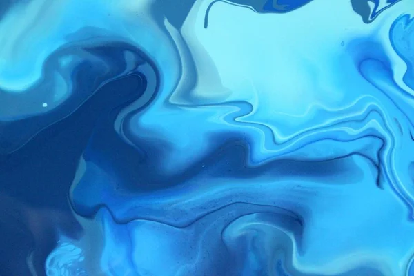 Niebieski Malarstwo Akrylowe Marmur Farby Tapety — Zdjęcie stockowe