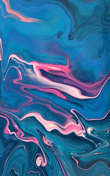 Kék Rózsaszín Akril Festészet Háttérkép — Stock Fotó