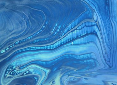 Arka plan için lekelenmiş mavi boyanın tam çerçeve görüntüsü