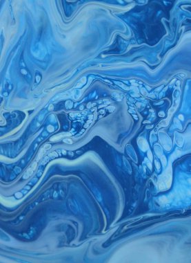 Arka plan için lekelenmiş mavi boyanın tam çerçeve görüntüsü