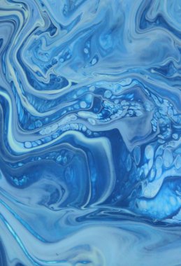 Arka plan için lekelenmiş mavi boyanın tam çerçeve görüntüsü