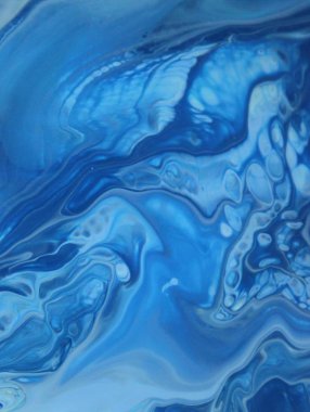 Arka plan için lekelenmiş mavi boyanın tam çerçeve görüntüsü