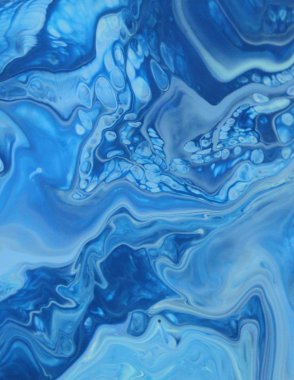 Arka plan için lekelenmiş mavi boyanın tam çerçeve görüntüsü