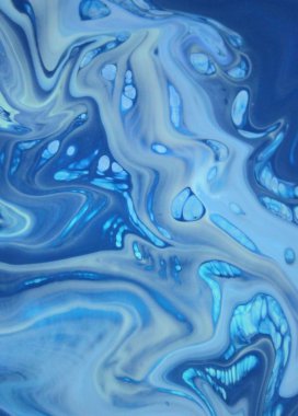 Arka plan için lekelenmiş mavi boyanın tam çerçeve görüntüsü