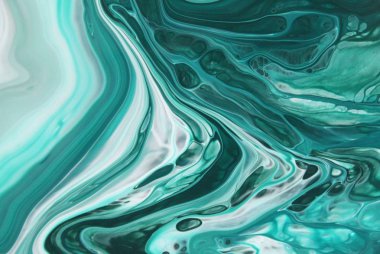 arka plan için bulaşmış turkuaz boya tam kare çekim