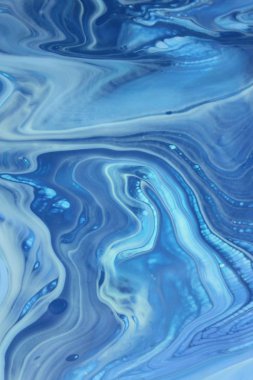 Arka plan için lekelenmiş mavi boyanın tam çerçeve görüntüsü