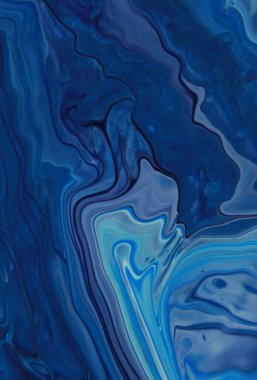 Arka plan için lekelenmiş mavi boyanın tam çerçeve görüntüsü