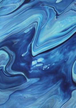 Arka plan için lekelenmiş mavi boyanın tam çerçeve görüntüsü