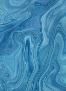 Arka plan için lekelenmiş mavi boyanın tam çerçeve görüntüsü