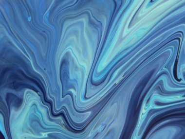 Arka plan için lekelenmiş mavi boyanın tam çerçeve görüntüsü