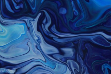 Arka plan için lekelenmiş mavi boyanın tam çerçeve görüntüsü